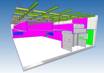 dessin en 3D BIM d'une salle blanche conçu par Rosin Entreprise